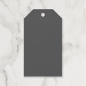 Maak je eigen donkergrijze aangepaste ontwerp cadeaulabels (Achterkant)
