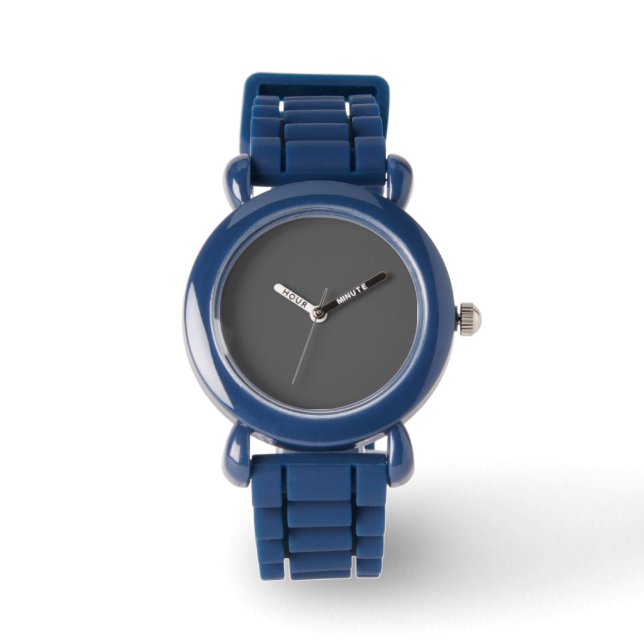 Maak je eigen donkergrijze aangepaste ontwerp horloge (Voorkant)