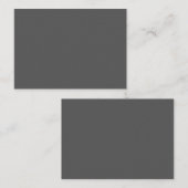 Maak je eigen donkergrijze aangepaste ontwerp informatiekaartje (Voorkant / Achterkant)