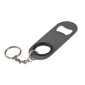 Maak je eigen donkergrijze aangepaste ontwerp mini flessenopener (Voorkant Gekanteld)
