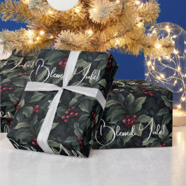 Maak Je Eigen Donkergroene Rode Joelbesjes Cadeaupapier