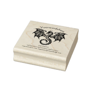 Maak Je Eigen Drakenembleem Met Vleugels Logo Rubberstempel