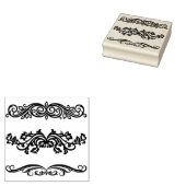 Maak Je Eigen Drie Sierlijke Calligrafiebalken Rubberstempel (Gestempeld)