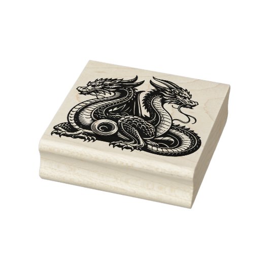 Maak Je Eigen Dubbele Chinese Draken Rubberstempel (Stempel)