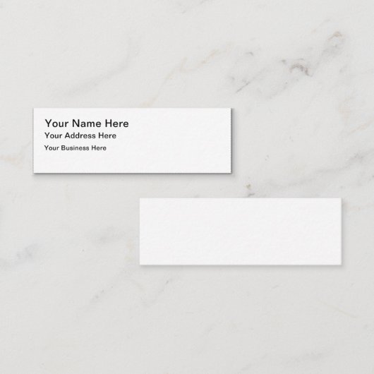 Mini. 7.6 x 2.5 cm Visitekaartje (Voorkant / Achterkant)