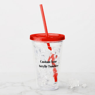 Maak je eigen eenvoudige aangepaste 16oz, Rood Acryl Drinkbeker