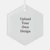Maak Je Eigen Eenvoudige Aangepaste Glas Hexagoon Ornament (Voorkant)