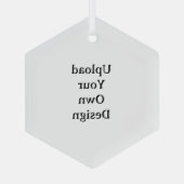 Maak Je Eigen Eenvoudige Aangepaste Glas Hexagoon Ornament (Achterkant)
