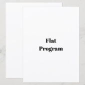 Maak je eigen eenvoudige bedrijf 6.5" x 8.75" vlak programmakaart (Voorkant / Achterkant)