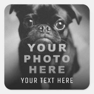 Maak Je Eigen Eenvoudige Enkele Foto & Aangepaste Vierkante Sticker