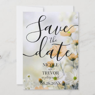 Maak Je Eigen Eenvoudige Oranje Bloemen Bruiloft Save The Date