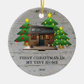 Maak je eigen Eerste Kerstmis in mijn Tiny Home Keramisch Ornament (Voorkant)
