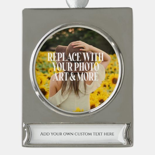 Maak je eigen eigen maatwerk verzilverd banner ornament (Voorkant)