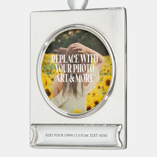 Maak je eigen eigen maatwerk verzilverd banner ornament (Links)