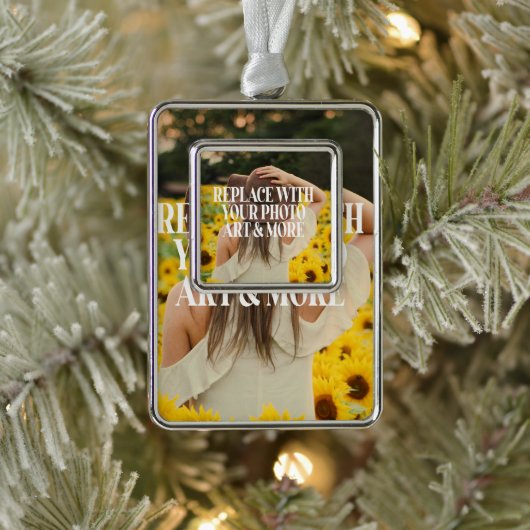 Maak je eigen eigen maatwerk verzilverd omlijst ornament (Boom)