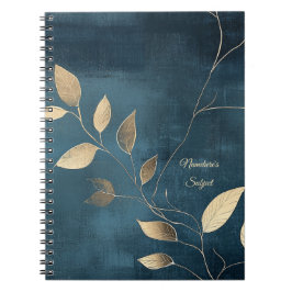 Maak Je Eigen Elegante Blauwe & Gouden Minimalist Notitieboek