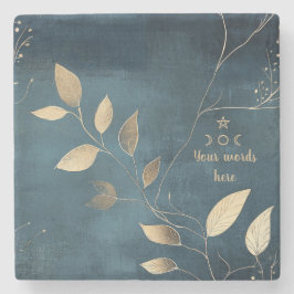 Maak Je Eigen Elegante Blauwe & Gouden Minimalist Stenen Onderzetter