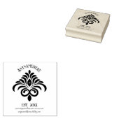 Maak Je Eigen Elegante Calligrafie Fleur Logo Rubberstempel (Gestempeld)