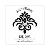 Maak Je Eigen Elegante Calligrafie Fleur Logo Rubberstempel (Afrduk)