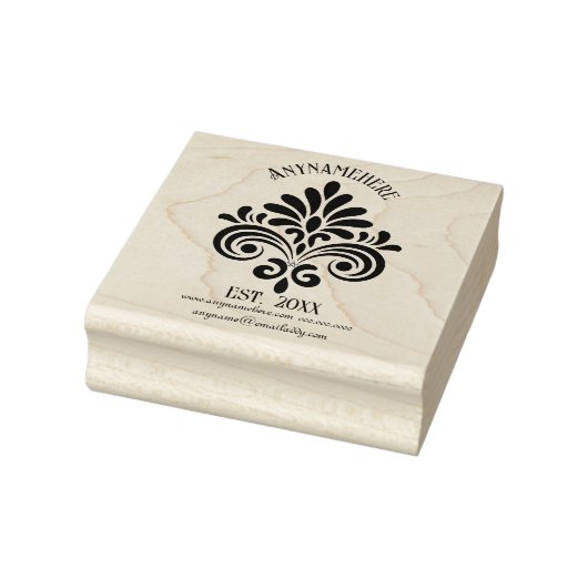 Maak Je Eigen Elegante Calligraphy Bloem Logo Rubberstempel (Stempel)