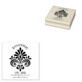 Maak Je Eigen Elegante Calligraphy Bloem Logo Rubberstempel (Gestempeld)