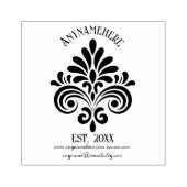 Maak Je Eigen Elegante Calligraphy Bloem Logo Rubberstempel (Afrduk)