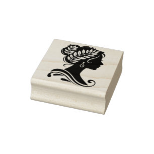 Maak Je Eigen Elegante Gelauwerde Griekse Godin Rubberstempel