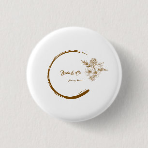 Maak je eigen Elegante Gouden Bloemstuk Aangepast Ronde Button 3,2 Cm