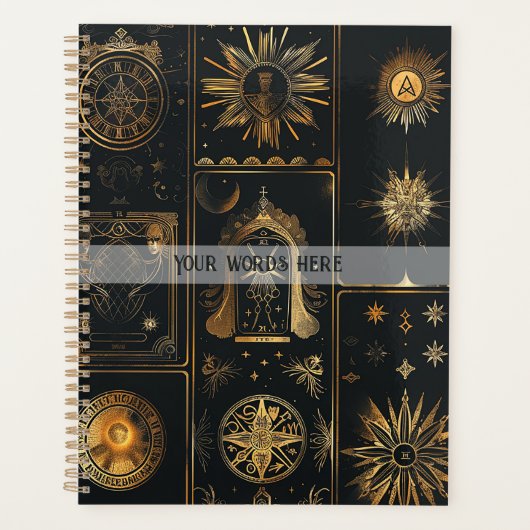 Maak Je Eigen Elegante Gouden Mystieke Patchwork Planner (Voorkant)