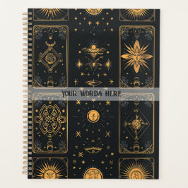 Maak Je Eigen Elegante Gouden Mystieke Tarot Zwart Planner