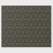 Maak Je Eigen Elegante Gouden Tarot Patchwork Cadeaupapier (Vlak)