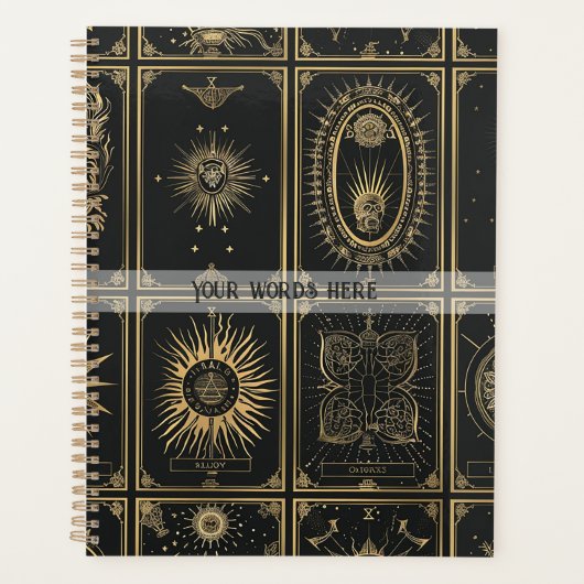 Maak Je Eigen Elegante Gouden Tarot Patchwork Planner (Voorkant)
