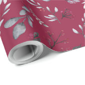 Maak je eigen elegante rode en grijze bladeren cadeaupapier (Rol Hoek)