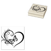 Maak Je Eigen Elegante Vlinderhart Rubberstempel (Gestempeld)