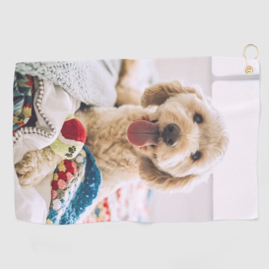 Maak je eigen enkel papiervel | Custom Pet Photo G Golfhanddoek (Horizontaal)