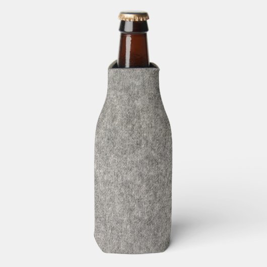 Maak je eigen enkel papiervel | Furry grey fabric Flesjeskoeler (Fles Voorkant)