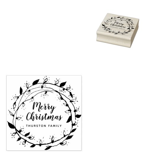 Maak je eigen enkel papiervel | Merry Wreath | Gep Rubberstempel (Gestempeld)