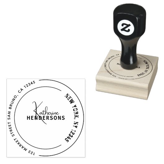 Maak je eigen enkel papiervel | MODERN BEDRIJFSADR Rubberstempel (Gestempeld)