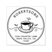 Maak je eigen enkel papiervel | Teruggaveadres kof Zelfinktende Stempel (Design)