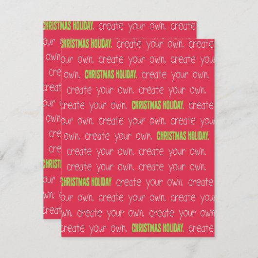 Maak je eigen enkele feestdagenkaart (Voorkant / Achterkant)