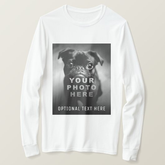 Maak Je Eigen Enkele Foto & Aangepaste Tekst T-shirt (Design voorkant)