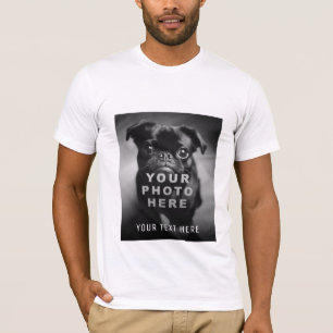 Maak Je Eigen Enkele Foto & Aangepaste Tekst T-shirt
