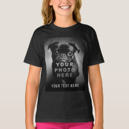 Maak Je Eigen Enkele Foto & Aangepaste Tekst T-shirt