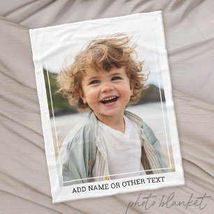 Maak Je Eigen Enkele Foto Galerij witte rand Fleece Deken