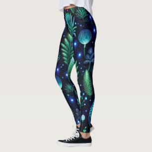 Maak je eigen etherische groene blauwe wilde bloem leggings