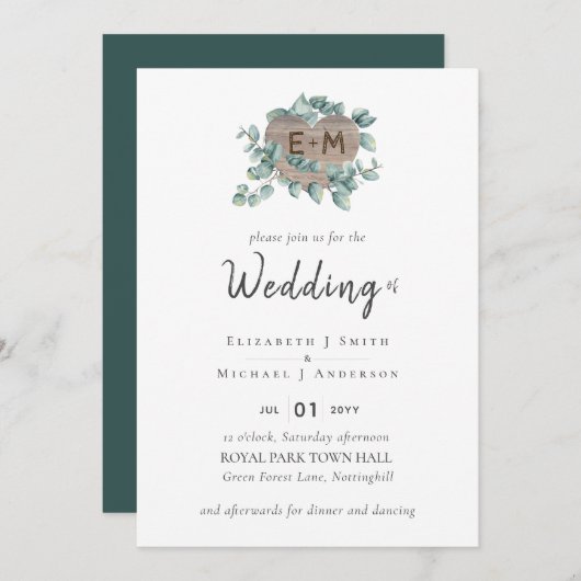 Maak je eigen eucalyptus groen bruiloft (Voorkant / Achterkant)