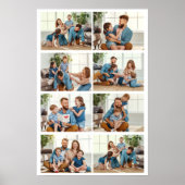 Maak je eigen familie aangepaste 8 foto collage poster (Voorkant)