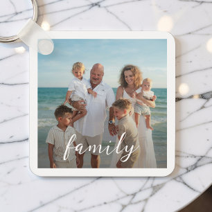 Maak Je Eigen Familie Dubbelzijdige 5 Foto Aangepa Sleutelhanger