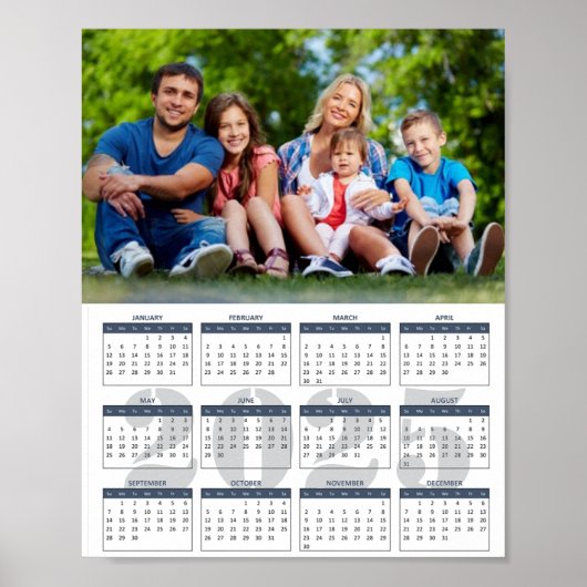 Maak je eigen familie foto 2025 poster kalender (Voorkant)