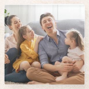 Maak Je Eigen Familie Foto Aangepaste Afbeelding Glazen Onderzetter